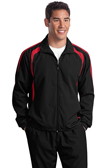 Colorblock Full-Zip Jacket, Color: Black/True Red