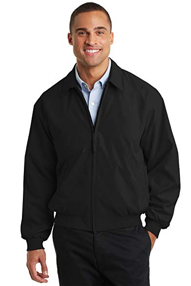 Port Authority Casual Microfiber Jacket. J730 Black/Solid Pewter Lining