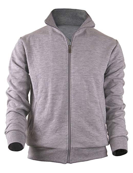 BCPOLO Men's Jersey Cotton Jacket Full Zip-up Style