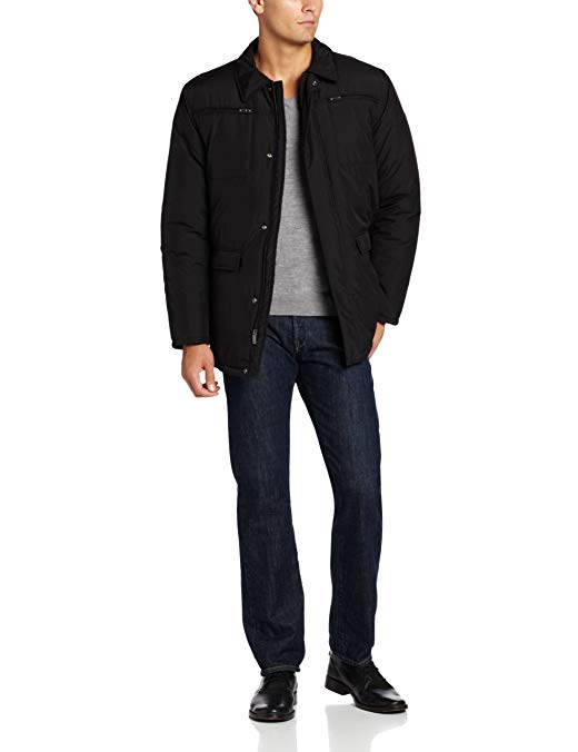 Haggar Men's Nylon Zip Jacket With Front Pockets