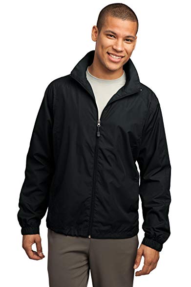 Sport-Tek Men's Full Zip Wind Jacket 4XL Black