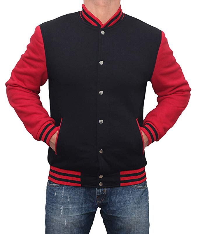 Mens Varsity Letterman Jacket - Lightweight Baseball High School Bomber Jacket for Men