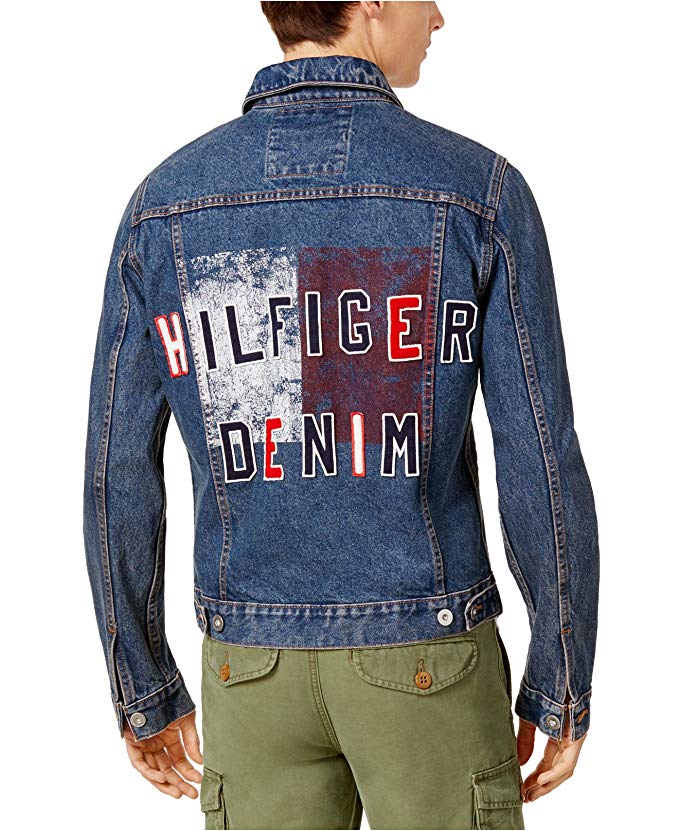 Tommy Hilfiger Men's Graphic-Print Denim Jacket