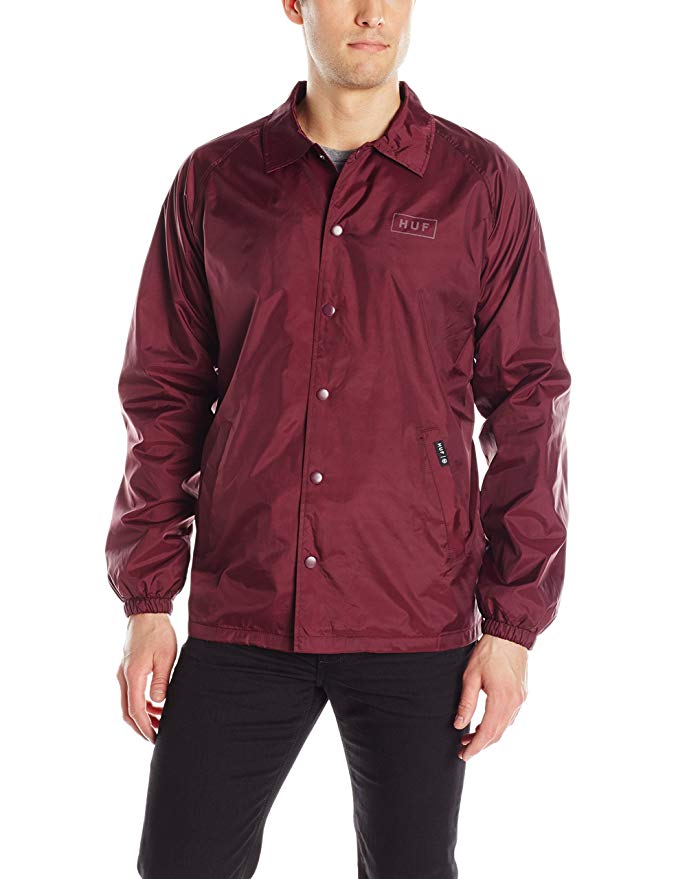 HUF Men's Bar Logo Coach's Jacket