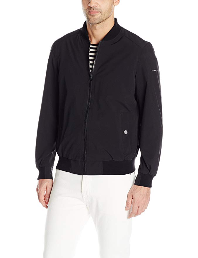 Perry Ellis Men's Poly Stretch Bomber Jacket