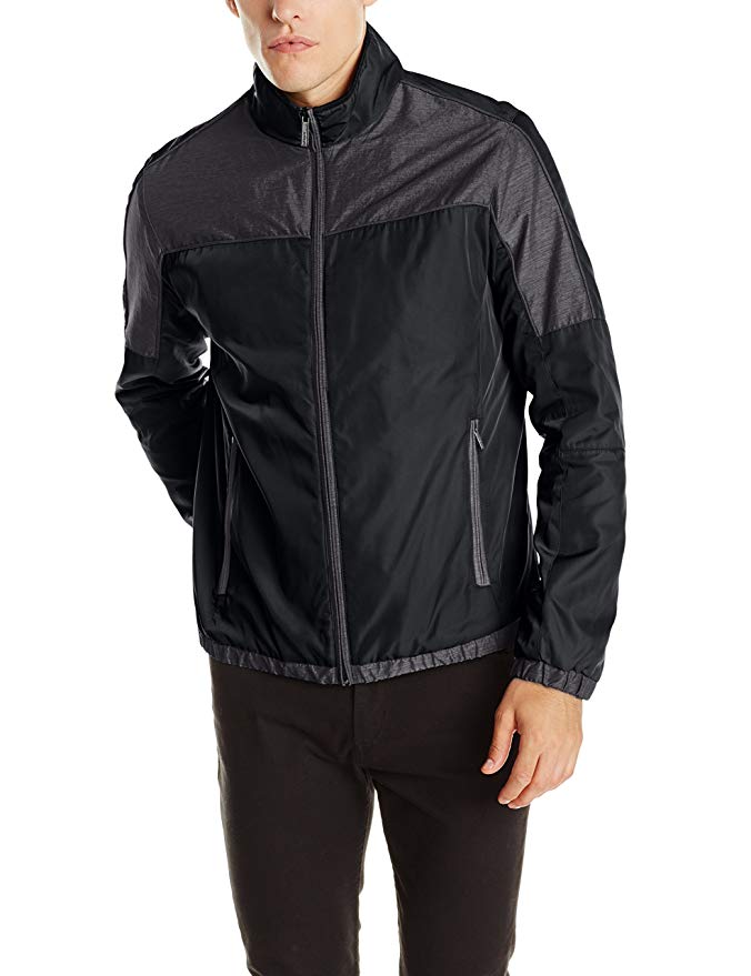 Calvin Klein Men's Mix Media Nylon Windbreaker