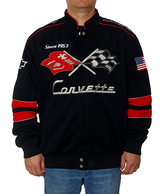 JH Design Chevy Corvette Cotton Twill Jacket for Men