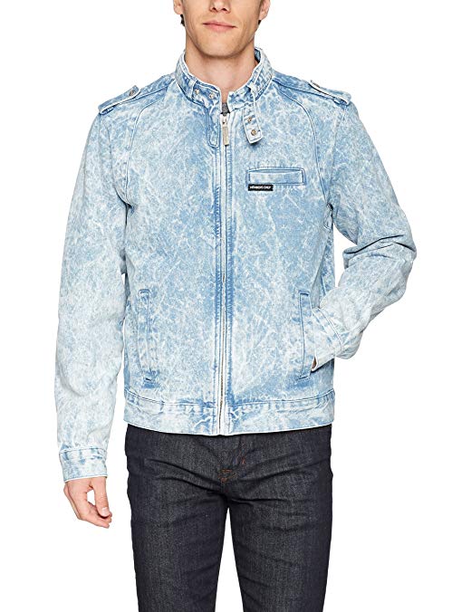 Members Only Men's Denim Iconic Racer Jacket