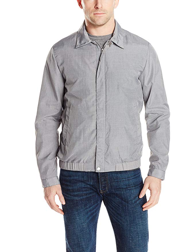 Perry Ellis Men's Nylon Heather Bomber Jacket