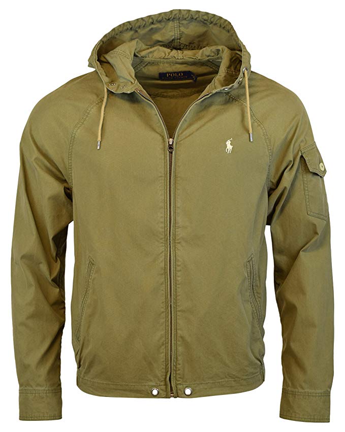 Polo Ralph Lauren Mens Nylon/Cotton Blend Waimea Hooded Windbreaker