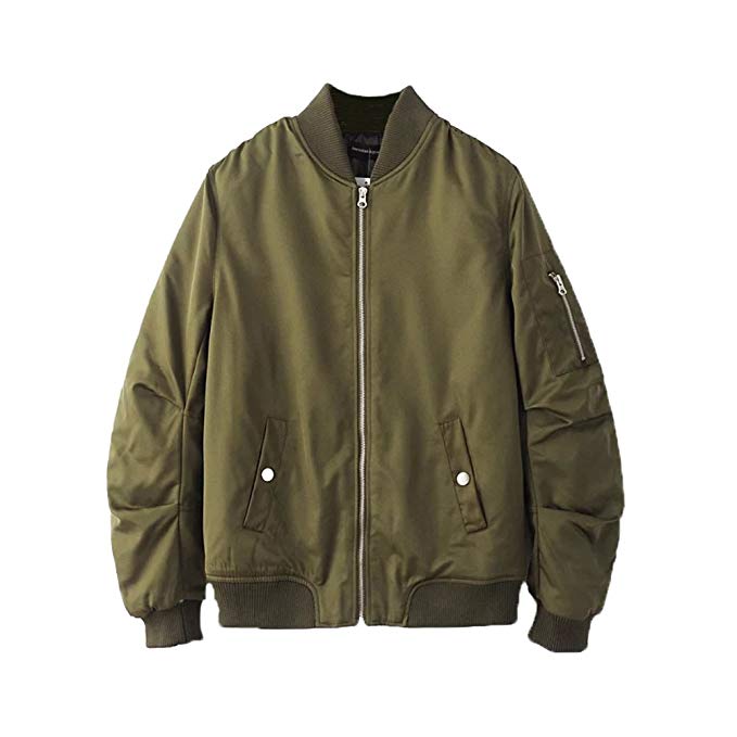 Hiheart Men & Youth MA-1 Flight Jacket Baseball Bomber Coat