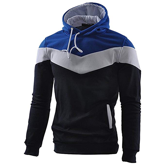 Comeon Mens Novelty Color Block Long Sleeve Kangaroo Youth Lightweight Cool Oversized Pullover Hoodies Cozy Sport Outwear