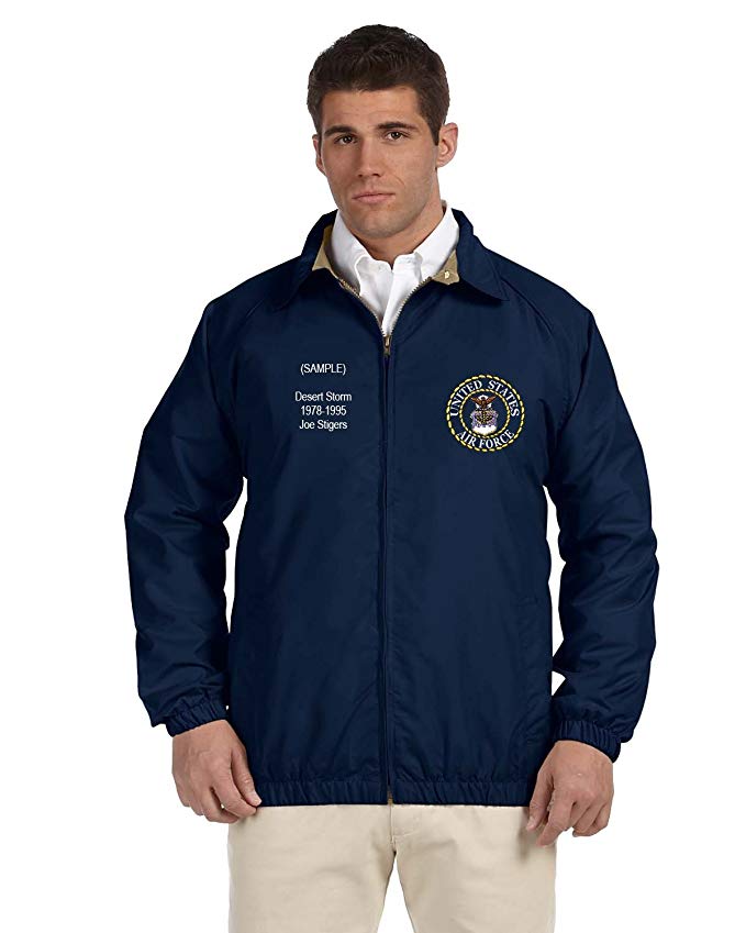 Harriton US Air Force Personalized Custom Embroidered Lightweight All Season Jacket