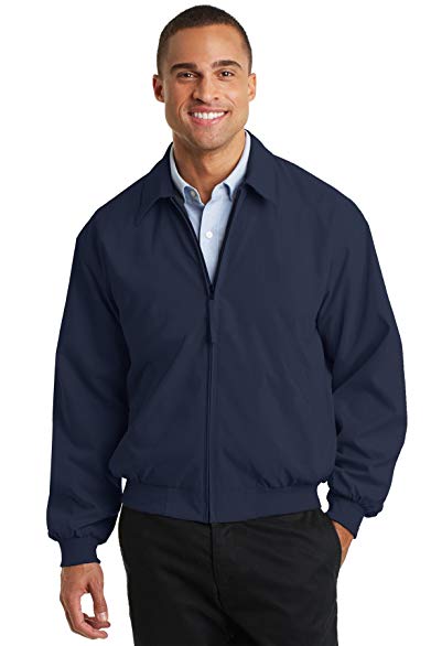 Port Authority Casual Microfiber Jacket. J730 Bright Navy/Solid Pewter Lining