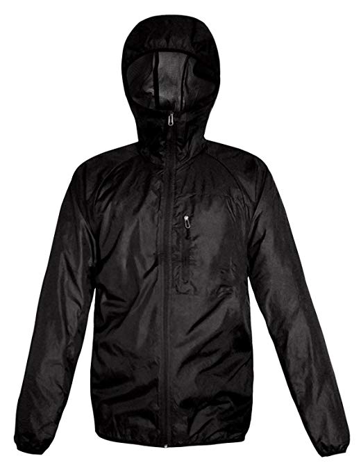 NavisMarine Men's Lightweight Jacket Outdoor Windbreaker Waterproof Pullover Packable Hooded Quick Dry UV Protect 4.5 oz