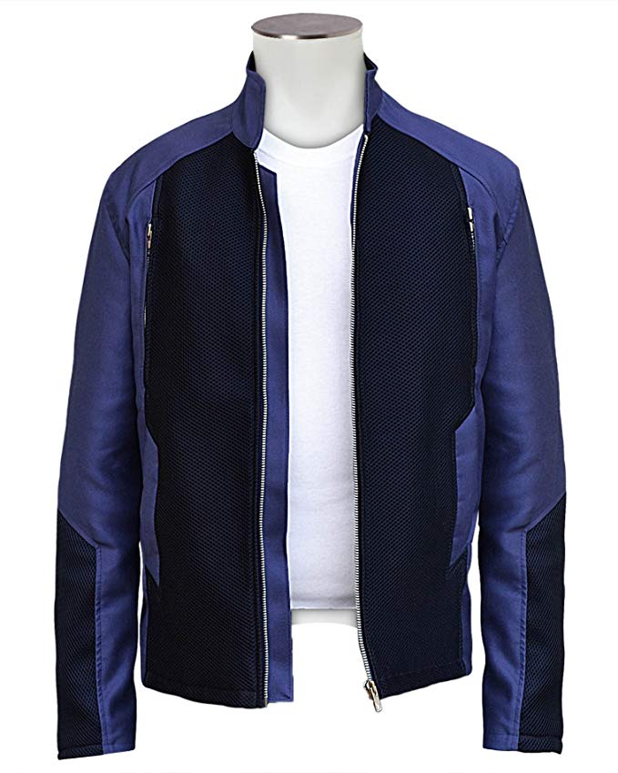 The American Fashion TAF Men's Chris Evans Blue Cotton Jacket - Slim Fit Design Jacket