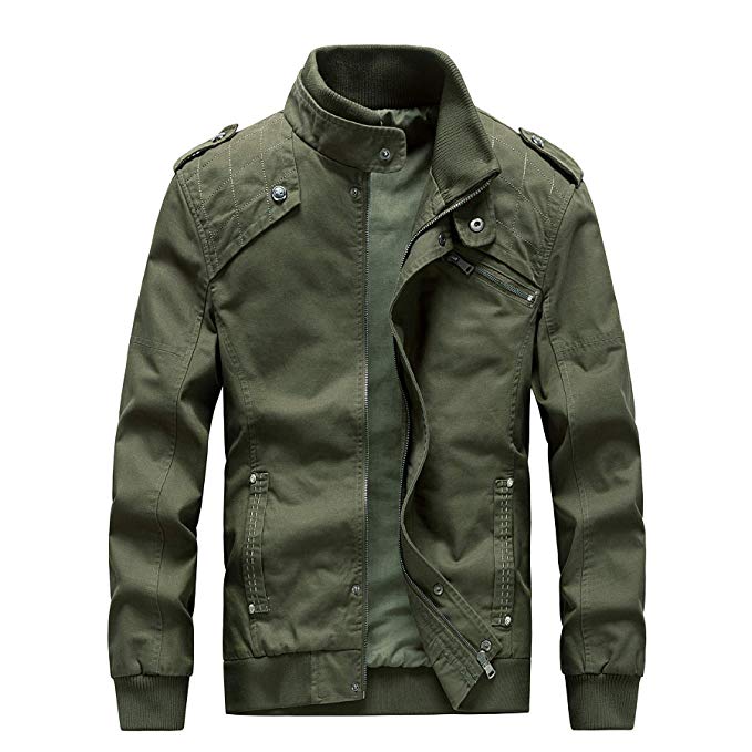 XiaoLongRen Casual Outdoor Windproof Coat Windbreaker Military Jackets for Men