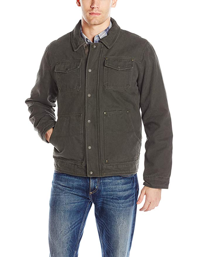 Bass GH Men's Laydown Collar Two Pocket Depot Jacket with Woodsman Plaid Lining