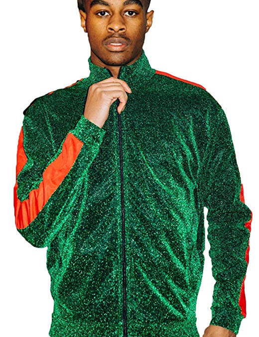 Simbama Men's Athletic Track Jacket Zip Clousure Striped Sportswear