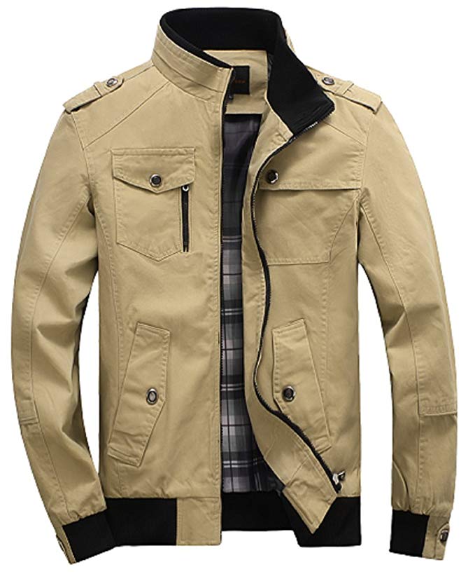 KIWEN Men's Cotton Casual Wear Zip up Windbreaker Jacket Review