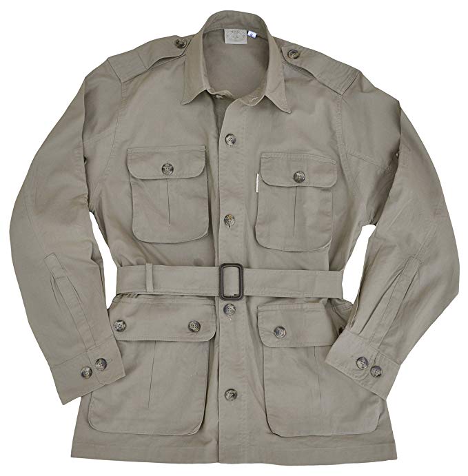 Safari Jacket for Men-Khaki-Large Review